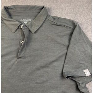 Mammut Swiss Design Polo Shirt Mens Size L USA Gray Short Sleeve